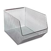 Wire Mesh Hang & Stack Bin 11"W x 18.5"D x 10.25"H