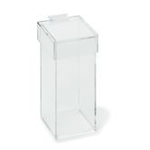 Acrylic Waste Container with Lid 4.125"W x 8.5625"H