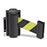 Wall-Mounted Safety Barrier 7' Black Finish w/Black and Yellow Belt