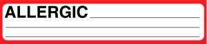 Centurion Centurion Nursing Chart Labels - Red Border Allergic Cardstock Nursing Chart Label - ML1724