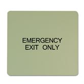 6" x 6" Dark Grey on Alfalfa Plaque with Rounded Corners EMERGENCY EXIT ONLY