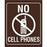 V-Shape Sign No Cell Phones" Sign