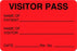 Centurion Admitting Labels - Red Visitor Pass Label - ML180R