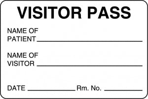 Centurion Admitting Labels - White Visitor Pass Label - ML180W