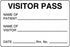 Centurion Admitting Labels - White Visitor Pass Label - ML180W