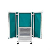 Privacy Screens with Antimicrobial Protection Wheeled with Drawers - 53"H x 68"W x 30"D