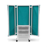 Privacy Screens with Antimicrobial Protection Wheeled with Drawers - 70"H x 68"W x 30"D