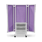 Privacy Screens with Antimicrobial Protection Wheeled with Drawers - 70"H x 68"W x 30"D