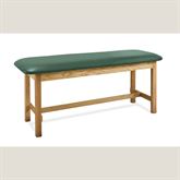 Flat Top Wooden Treatment Exam Table H-Brace Wooden Flat Top Treatment Exam Table with H-Brace - 72"L x 30"W x 31"H