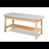 Wooden Flat Top Treatment Table with Full Shelf Wooden Flat Top Treatment Exam Table with Full Shelf - 72"L x 24"W x 31"H