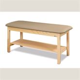 Wooden Flat Top Treatment Table with Full Shelf Wooden Flat Top Treatment Exam Table with Full Shelf - 72"L x 24"W x 31"H