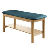 Wooden Flat Top Treatment Table with Full Shelf Wooden Flat Top Treatment Exam Table with Full Shelf - 72"L x 24"W x 31"H