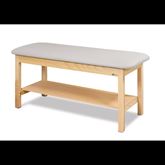 Wooden Flat Top Treatment Table with Full Shelf Wooden Flat Top Treatment Exam Table with Full Shelf - 72"L x 30"W x 31"H