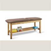 Wooden Full Shelf Exam Table w/ Adjustable Backrest Wooden Full Shelf Treatment Exam Table with Adjustable Backrest - 72"L x 24"W x 31"H