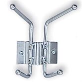 Wall-Mount Metal Rack 2-Hook - Chrome - 6.5"W x 3"D x 7.06"H