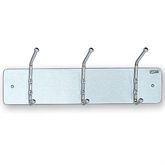 Wall-Mount Metal Rack 3-Hook - Satin Aluminum - 18"W x 3.75"D x 7"H