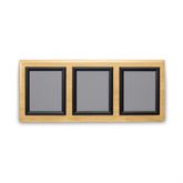 Black Frame Triple Frame Messaging Board - 35"W x 16"H