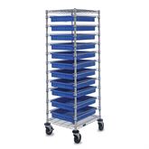 Complete Carts 11-Container Bin Cart - Frame: 21"W x 24"D x 74"H - Boxes: 17.5"W x 22.5"D x 3"H