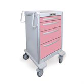 Med Jr. Aluminum Cart 4-Drawer with Push-Button Lock - 39"H