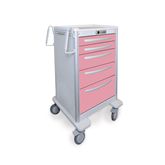 Med Jr. Aluminum Cart 5-Drawer with Push-Button Lock - 42"H