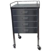 Stainless Steel Utility Table 4 Drawers and Guardrail - 20"W x 16"D x 34"H