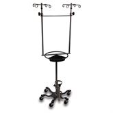 Double IV Pole Stainless Steel Double IV Pole with Steering Wheel and Patient Tray