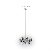 6-Leg Heavy Base Stainless Steel IV Pole Stainless Steel IV Pole - 6-Leg Heavy Base - 4 Hook Top