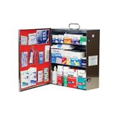 Stainless Steel First Aid Cabinet 3 Shelf - Filled - 15.75"W x 6"D x 16.75"H