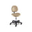 Hands Free Height Adjustable Stool 23"Dia Base With Back - Stitched Upholstery - 18.5"W x 18.5"D x 19"-24"H