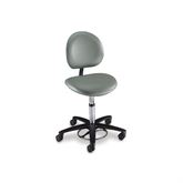 Hands Free Height Adjustable Stool 23"Dia Base With Back - Seamless Upholstery - 18.5"W x 18.5"D x 19"-24"H