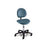 Hands Free Height Adjustable Stool 23"Dia Base With Back - Seamless Upholstery - 18.5"W x 18.5"D x 19"-24"H