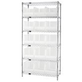 18"D Shelf and Bin Unit 36"W x 74"H Includes 15 Bins - 18"L x 11"W x 10"H