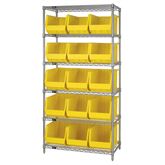 18"D Shelf and Bin Unit 36"W x 74"H Includes 15 Bins - 18"L x 11"W x 10"H