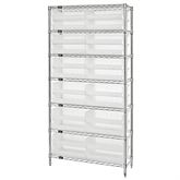 12"D Shelf and Bin Unit 36"W x 74"H Includes 24 Bins - 10.875L x 16.5"W x 5"H