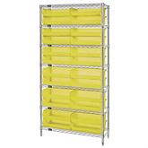 12"D Shelf and Bin Unit 36"W x 74"H Includes 24 Bins - 10.875L x 16.5"W x 5"H