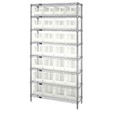 12"D Shelf and Bin Unit 36"W x 74"H Includes 28 Bins - 10.75L x 8.25"W x 7"H