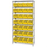 12"D Shelf and Bin Unit 36"W x 74"H Includes 28 Bins - 10.75L x 8.25"W x 7"H