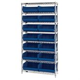 14"D Shelf and Bin Unit 36"W x 74"H Includes 14 Bins - 14.75"L x 16.5"W x 7"H