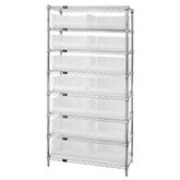 14"D Shelf and Bin Unit 36"W x 74"H Includes 14 Bins - 14.75"L x 16.5"W x 7"H