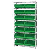 14"D Shelf and Bin Unit 36"W x 74"H Includes 14 Bins - 14.75"L x 16.5"W x 7"H