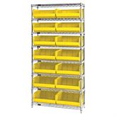 14"D Shelf and Bin Unit 36"W x 74"H Includes 14 Bins - 14.75"L x 16.5"W x 7"H