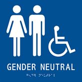 Restroom Sign with ADA and Braille Gender Neutral - 8" x 8