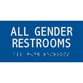 Restroom Sign with Braille All Gender - 3" x 6