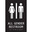 Restroom Sign with Braille All Gender - 9" x 6