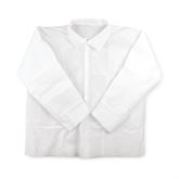 Disposable Snap-Front Scrub Shirt - White Small