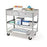 Stainless Steel Equipment Stands Wide Two-Drawer - 4.5" casters - 20.125"W x 36.375"D x 35"H