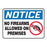 No Firearms Allowed Notice Sign 14"W x 10"H - Adhesive Vinyl