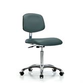 Mid Height Cleanroom Chair 24"W x 18"D x 45.5"H - Chrome Base With Casters