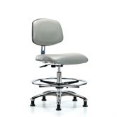 Bench Height Cleanroom Chair 24"W x 18"D x 51.5"H - Chrome Base With Glides