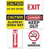 Safety Sign Inserts 9"W x 12.37"H Set - 2 of Each Sign Above